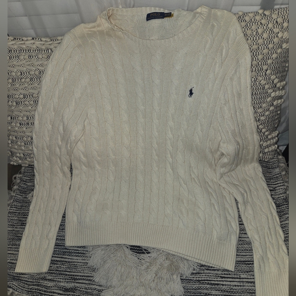 Polo Ralph Lauren Men's Cream Cable Knit Sweater XXL